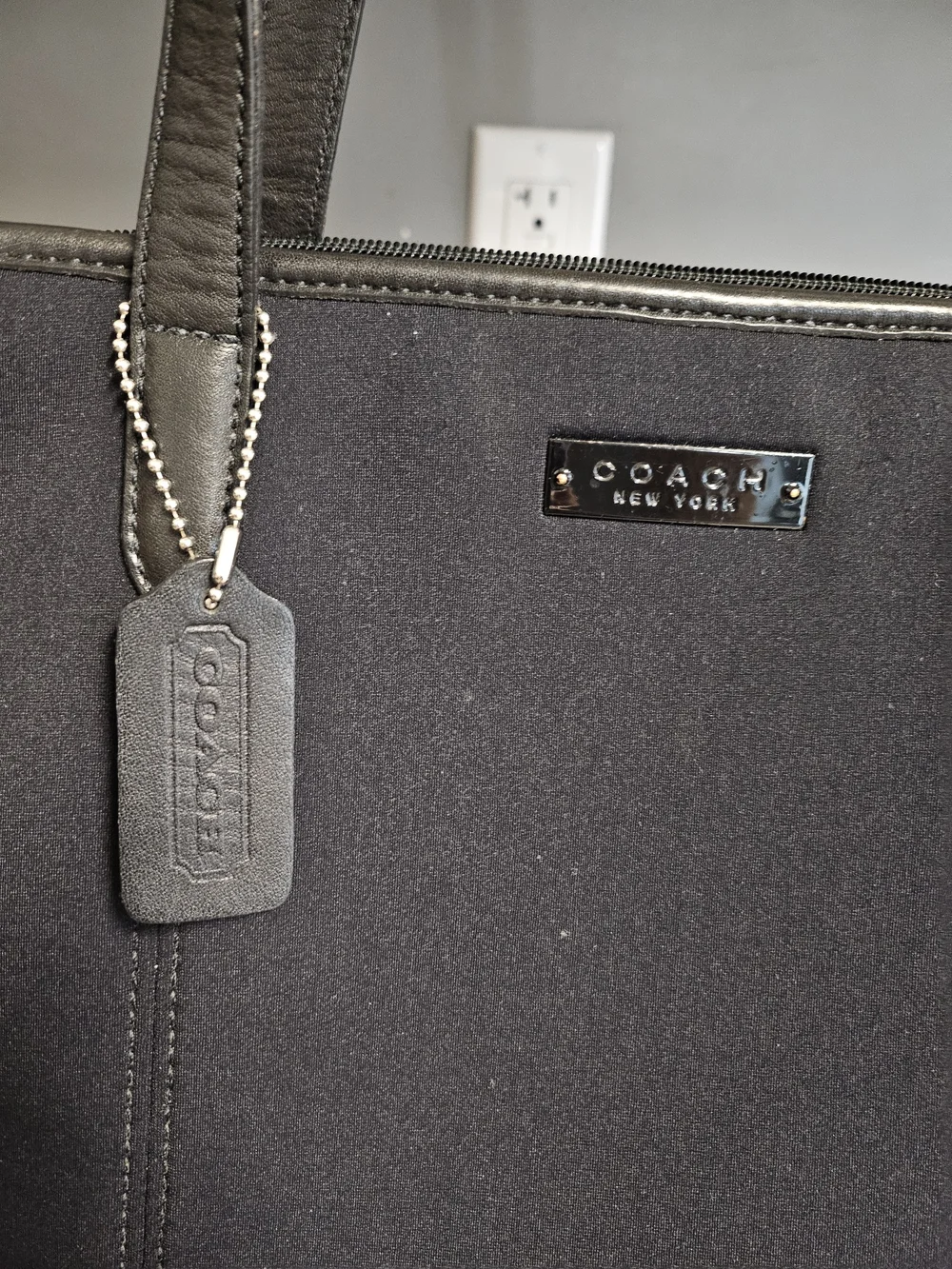 Coach Black Tote Bag with Leather Trim Vitage